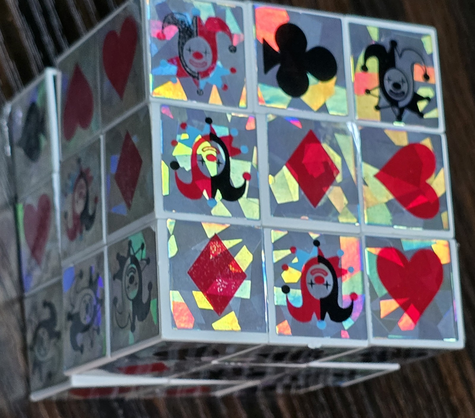 2½” Magic Cube Twist Puzzles 3D Holographic Foil Icons Poker Fun Road Trip Game