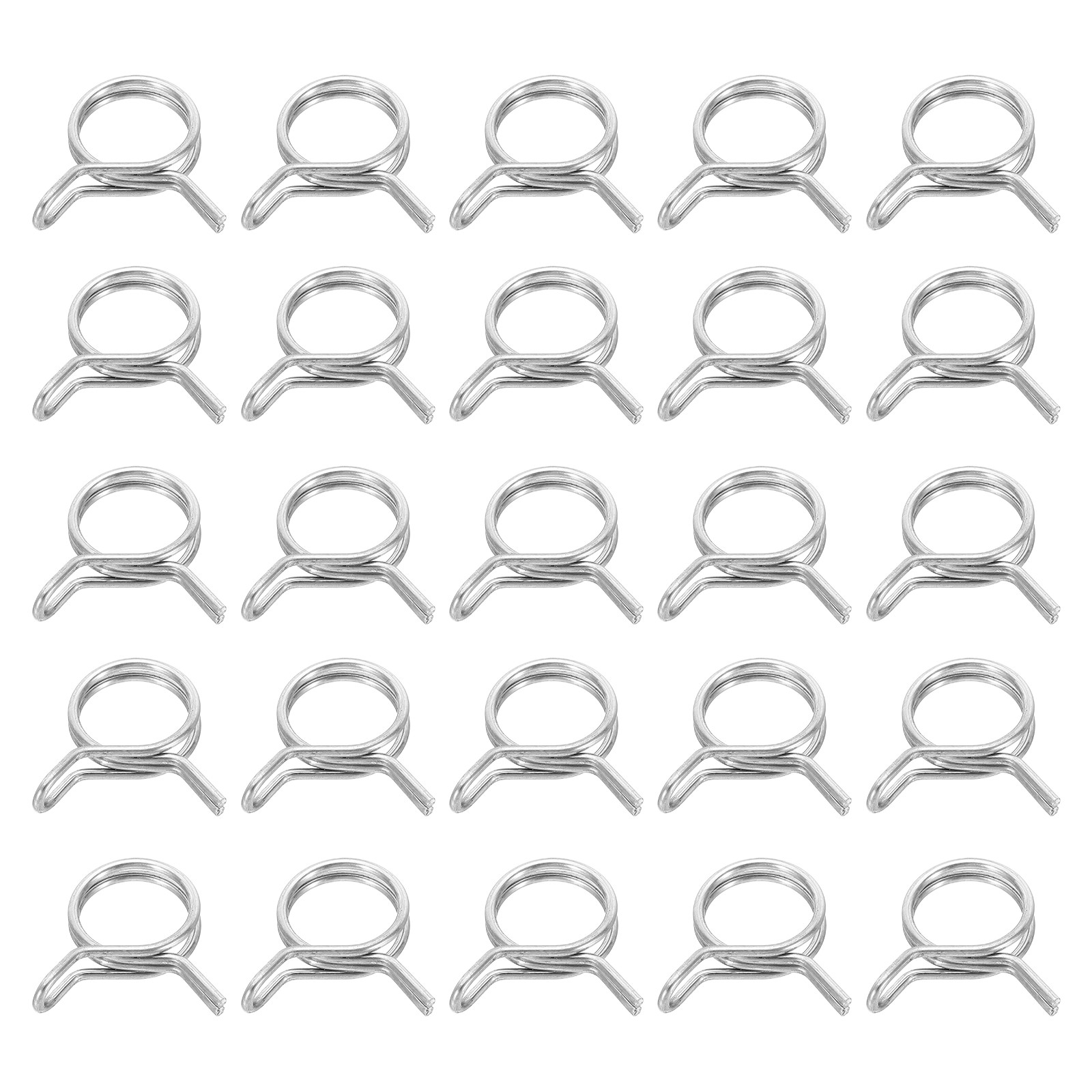 25Pcs 20mm ID 20-23.4mm OD Double Wire Spring Hose Clamp Spring Clips Clamps
