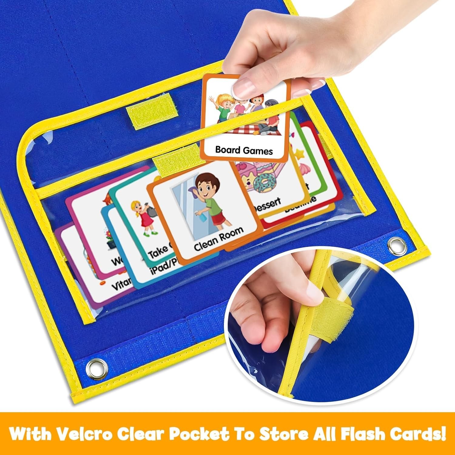 Large Double-Sided Visual Schedule Chart for Kids – 109 Activity Cards Included