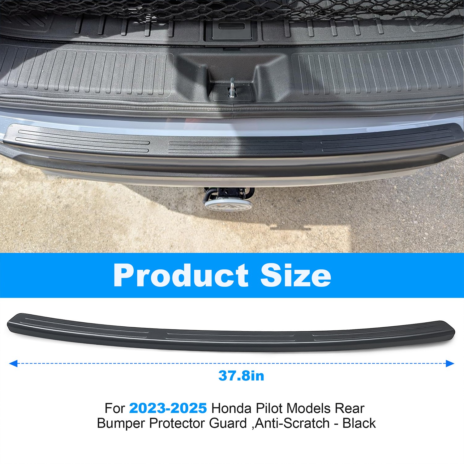 For 2023-2025 Honda Pilot Models Rear Bumper Protector Guard,Anti-Scratch -Black