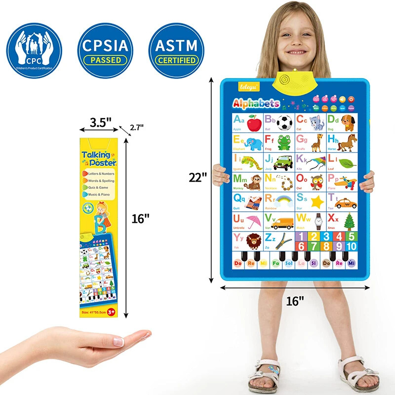 Interactive Alphabet & Numbers Wall Chart for Toddlers – Music & Learning Toy