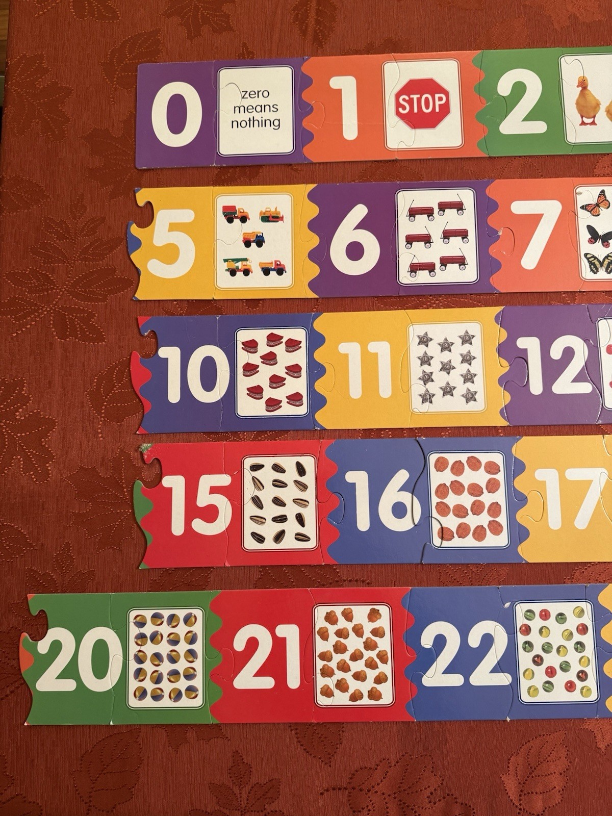 Large Counting Floor Puzzle – 52 Pieces – Approx 17 Ft Long – Homeschool Kids