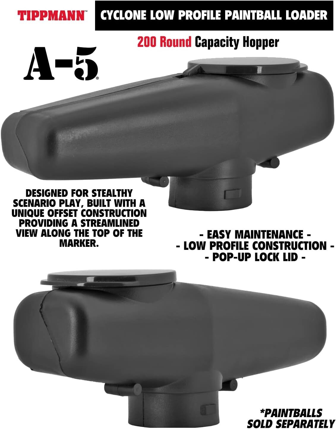 Maddog Tippmann A-5 Titanium Paintball Gun Marker Starter Package – Black