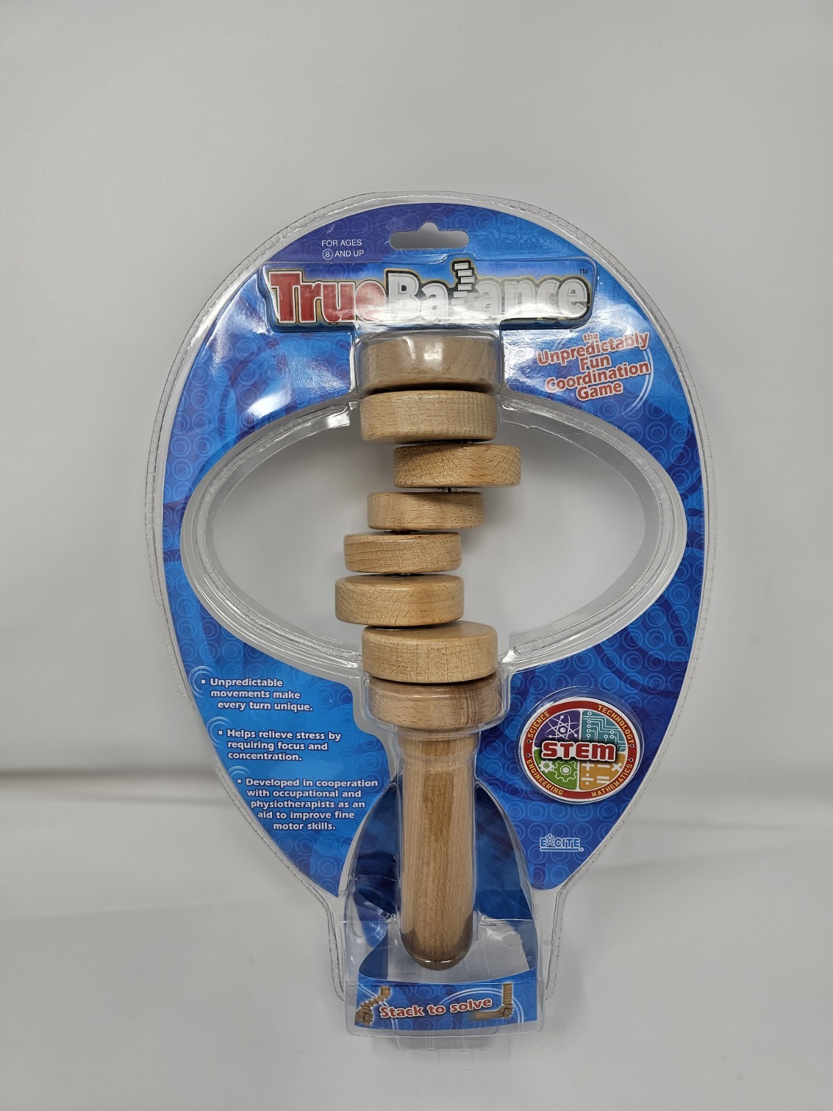 True Balance Handheld Wooden Toy by Excite “STEM” Coordination New/Sealed
