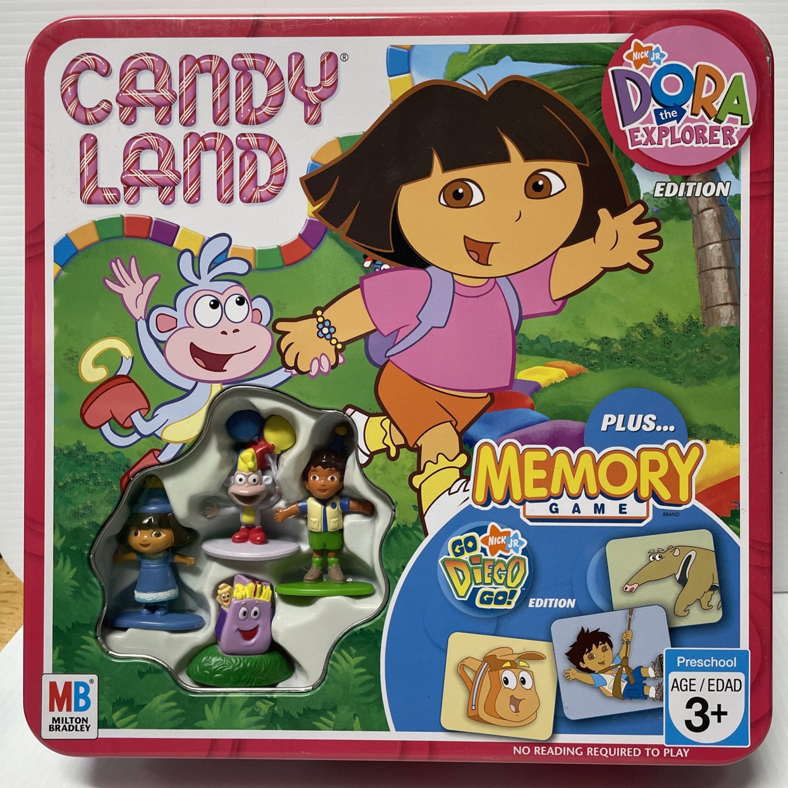 Candy Land Nick Jr. Dora the Explorer Collector’s Tin Edition Plus Memory Game