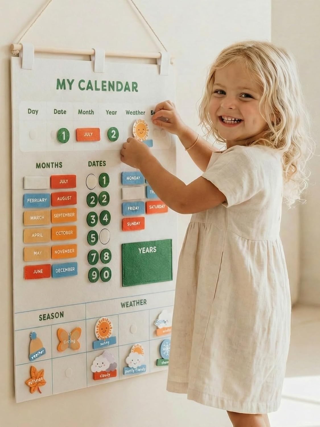 Beautiful Toddler and Kids Calendar – Perfect Homeschool Supplies with Months, D