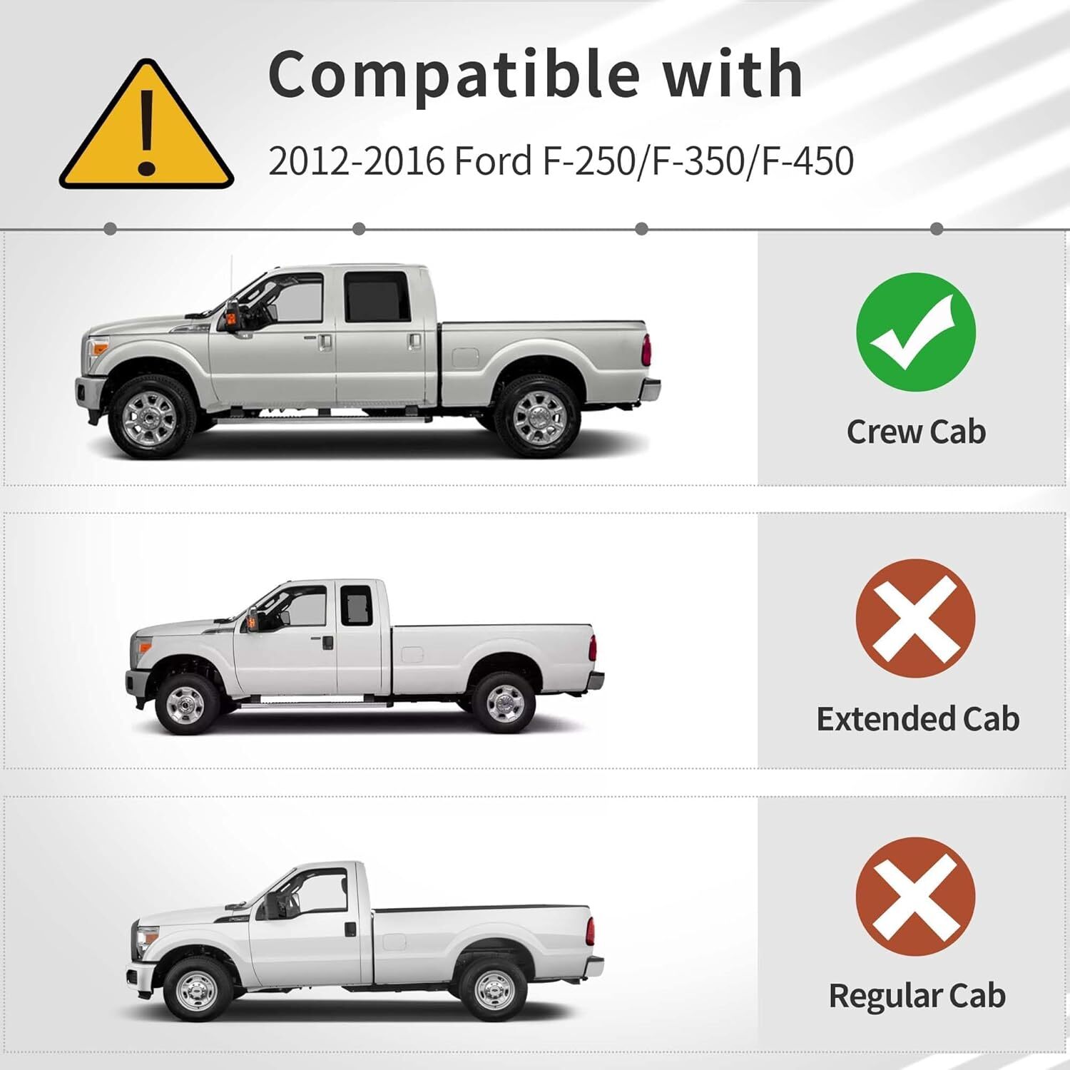 OEDRO Floor Mats Compatible with 2012-2016 Ford F-250/F-350/F-450 SuperCrew/Crew
