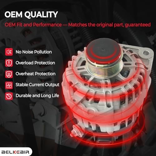 2.5L Alternator Replacement Compatible with 2007-2012 Nissan Altima, 2007-2012