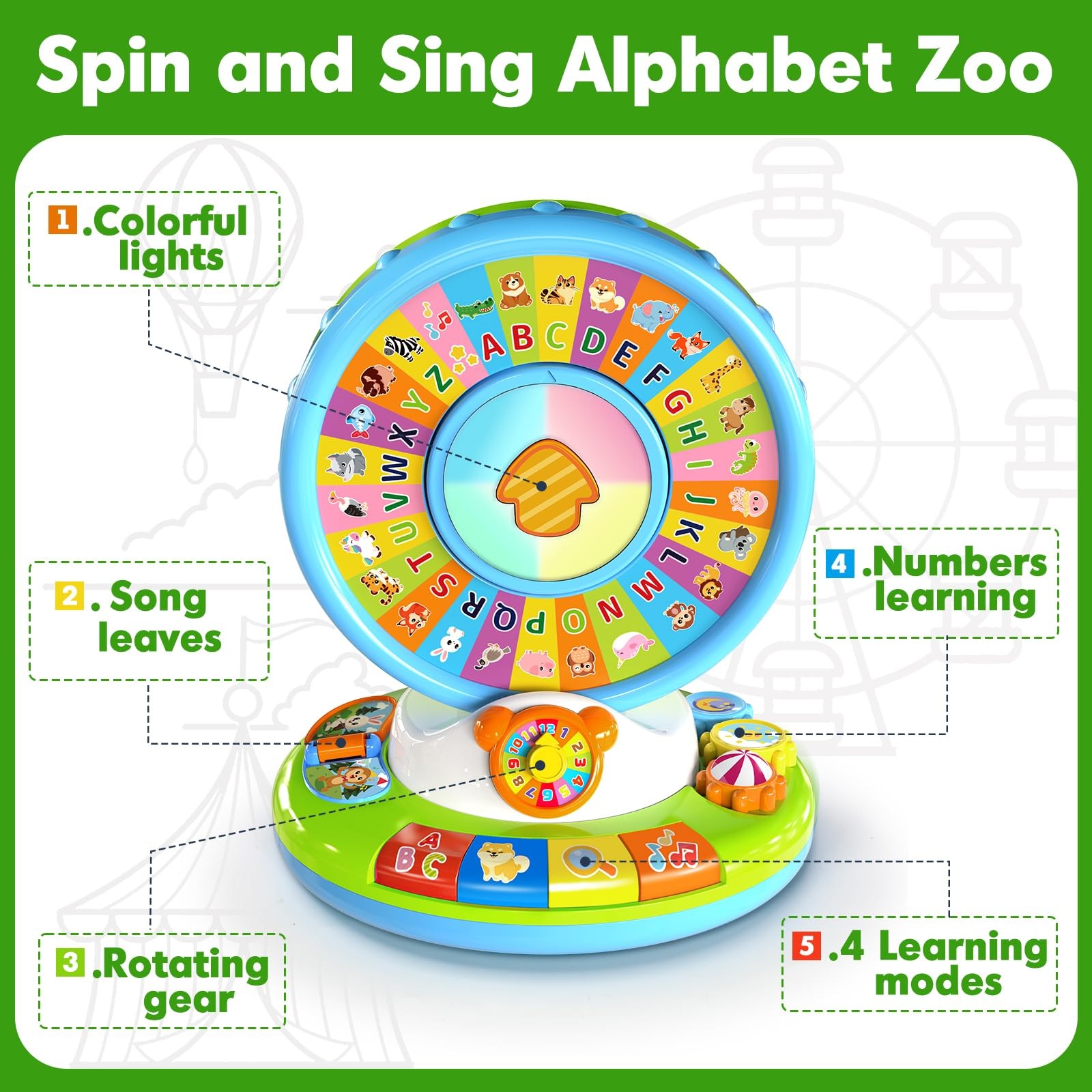 Duchong Learning Toy for Kids 1 2 3 Year Old 7.9 x 7 x 9.8 inches, Multicolor