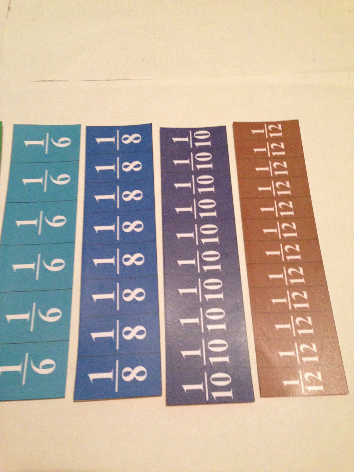 Rainbow Fraction Card Manipulatives – Laminated Card Set – MATH