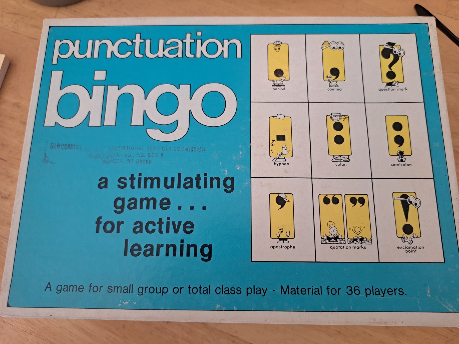 LOT Of 3 Educational Bingo Games, USA, Punctuation, Multiplication homeschool
