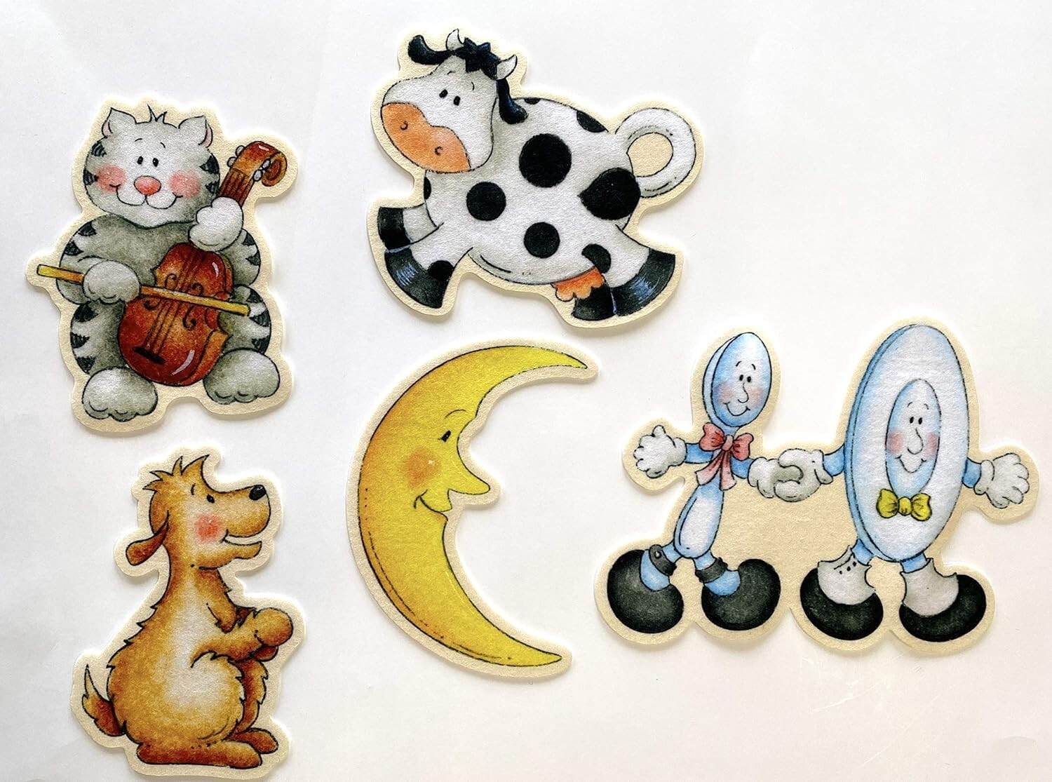 Hey Diddle Diddle Felt Figures for Flannel Board Story Time Nursery Rhyme Kids