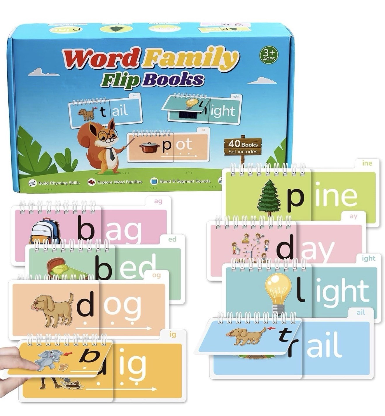 Word Family Build Book 40 Read and Rhyme Flip Books Learn to Read Phonics