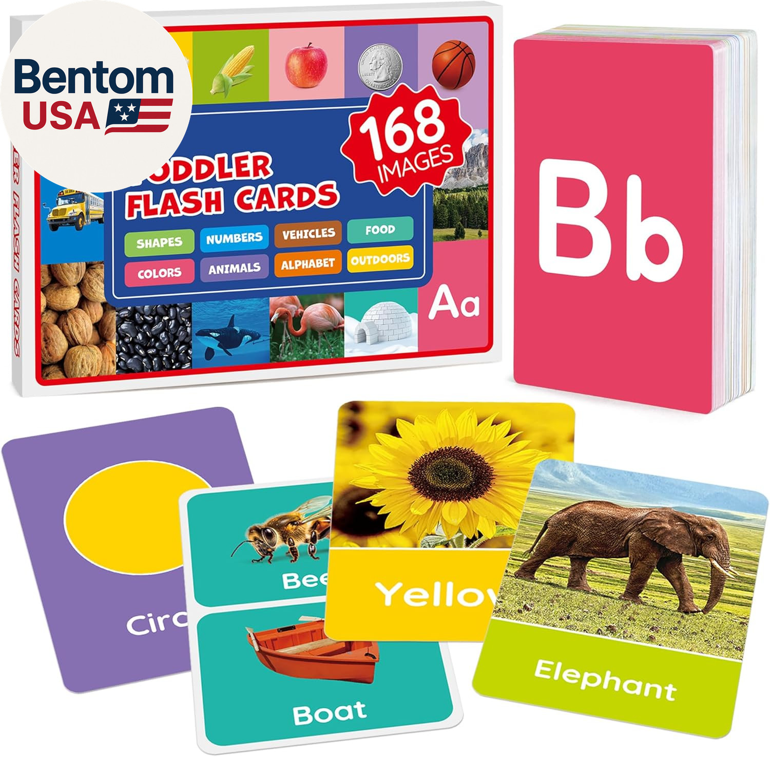 Flash Cards for Toddlers 1-3, Rip Proof & Waterproof, 84 Double-Sided Educationa