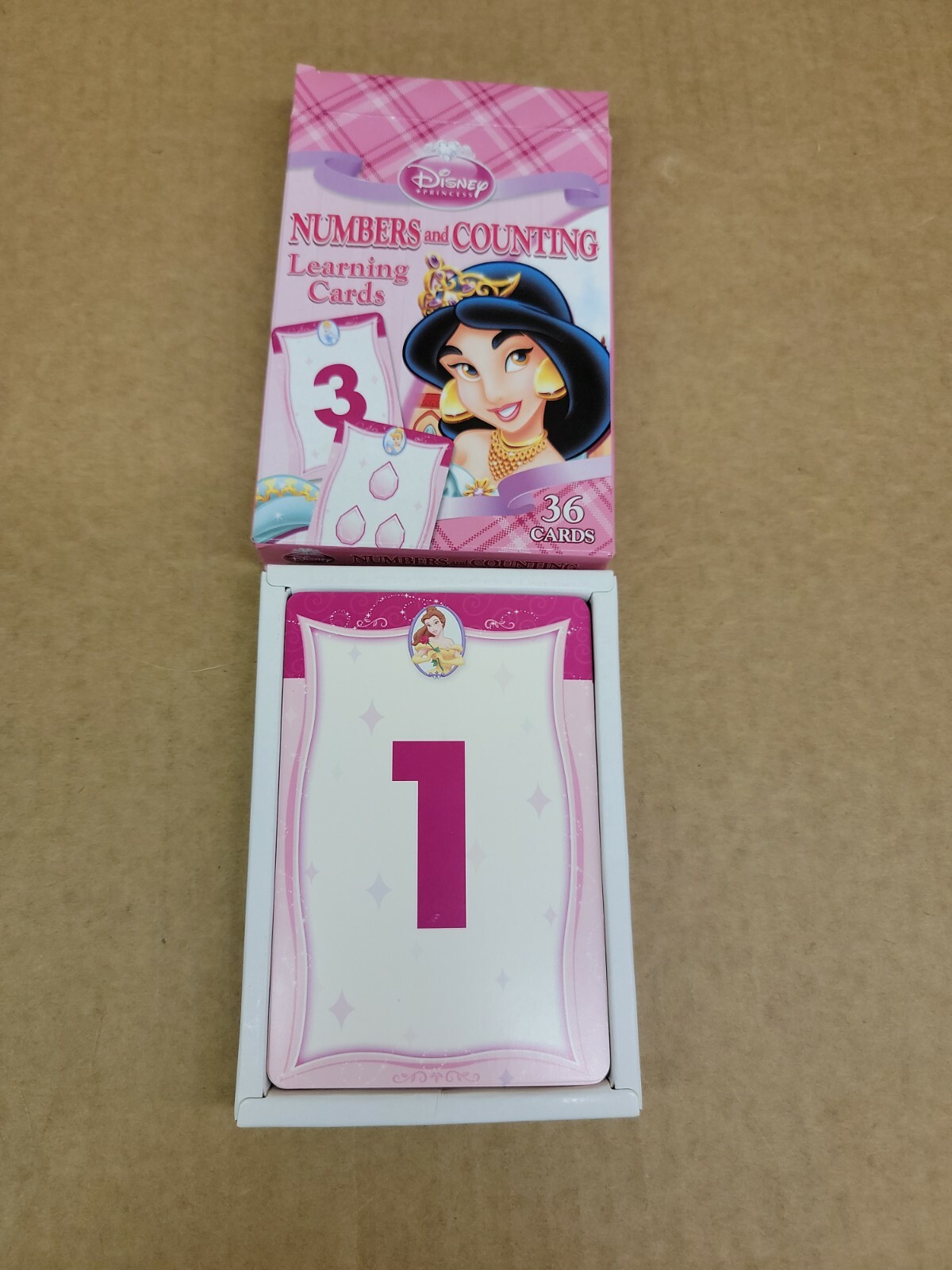 Disney PRINCESS 36 Learning Game Flash Cards in NUMBERS & COUNTING