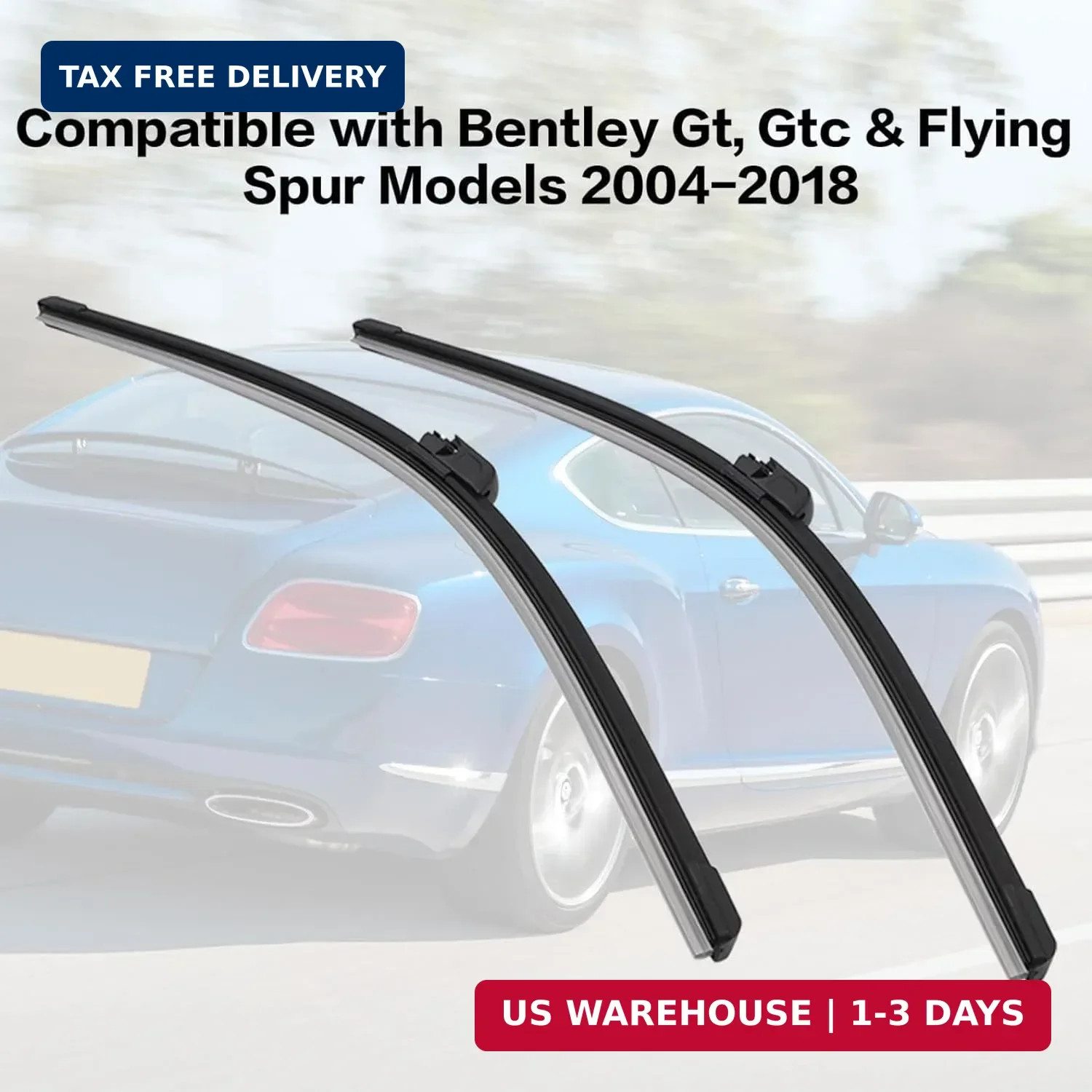 1 Set Windshield Wiper Blade Compatible with Bentley Continental Gt Gtc &