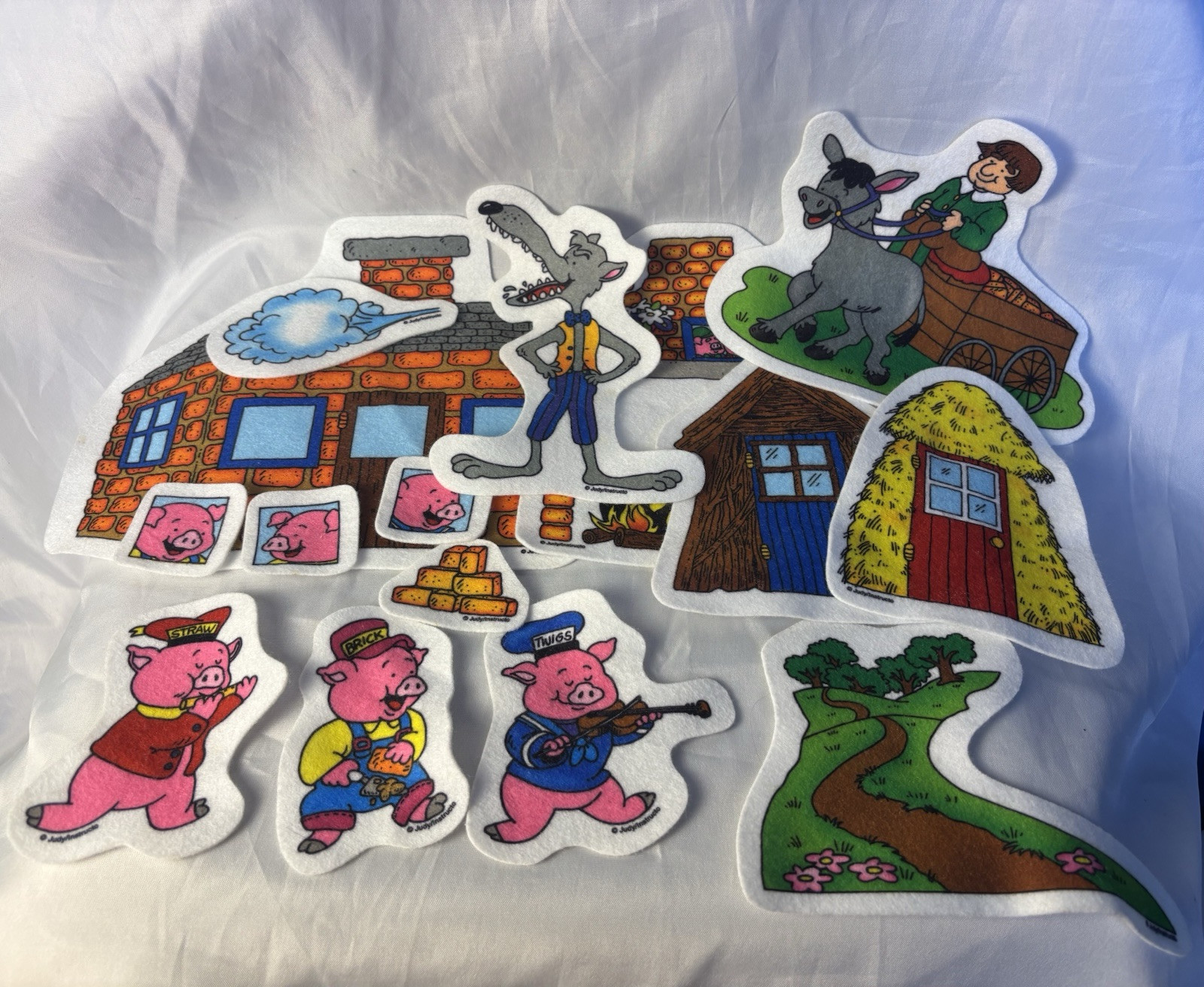 Vintage 2001 Judy Story Time Three Little Pigs COMPLETE Felt Set