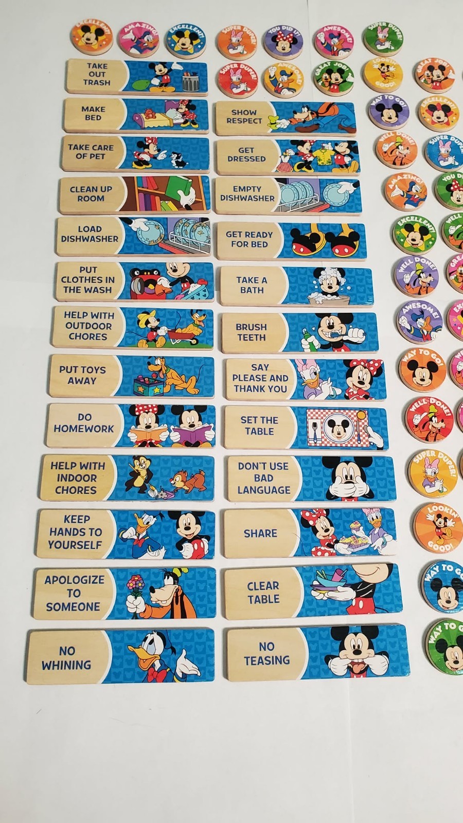 Disney Mickey Mouse Clubhouse My Magnetic Responsibility Chart Wooden Tokens