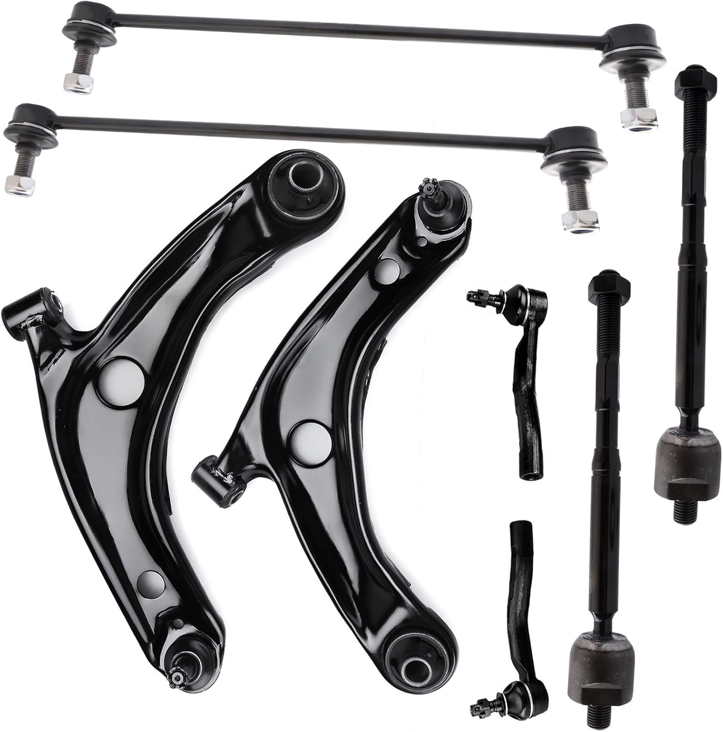 8PC Front Suspension Kit FITS for Toyota Yaris 2007-2012, 2 Lower Control Arm 4