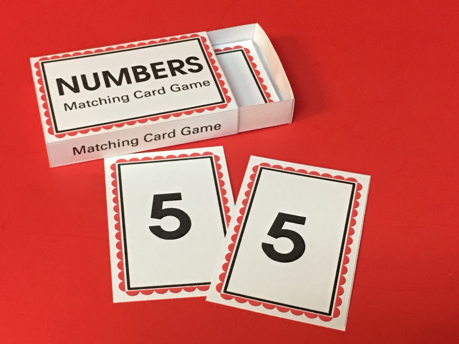 Numbers Matching Cards Game – Cards for Learning Centers – Cards & Box