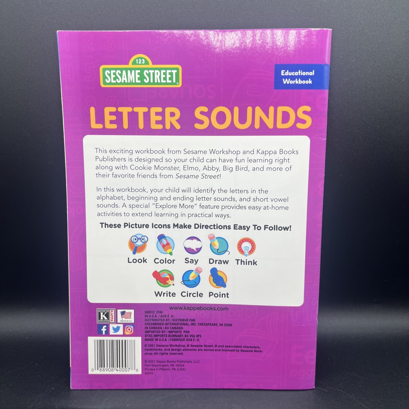 Set of 2 Vintage Sesame Street Number & Alphabet Flash Cards, 2 Workbooks & Toy