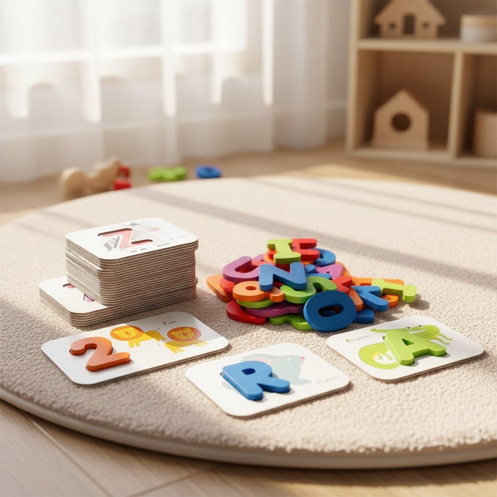 Montessori Numbers & Alphabets Flash Cards – 73 Animal Pattern Learning Set