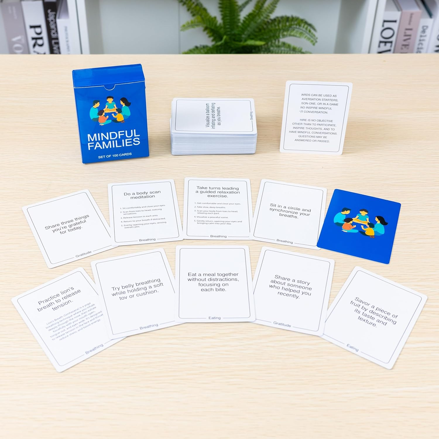 100 Mindful Families Conversation Cards – Mindfulness, Gratitude & Breathing Pro