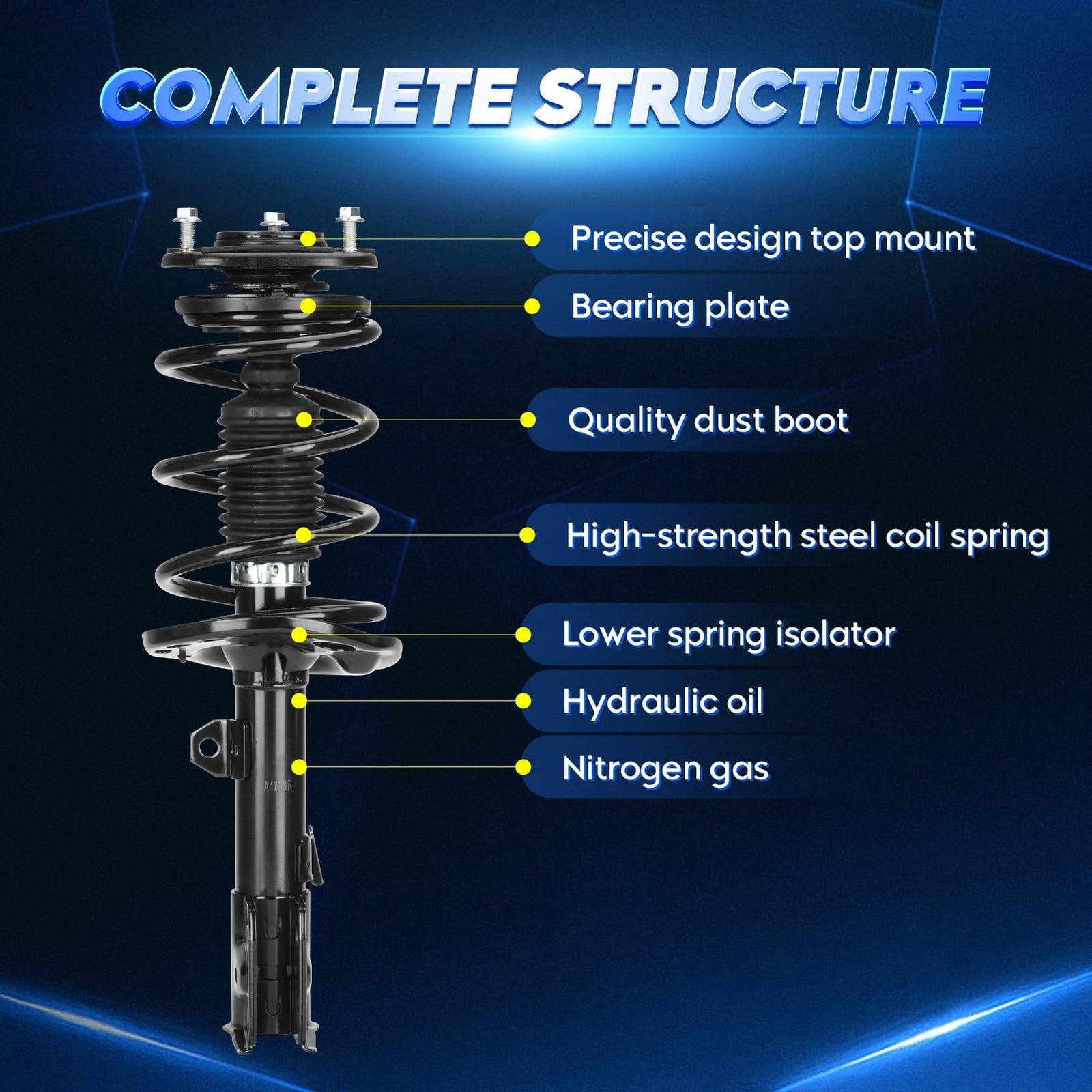 Front Strut Shock Assembly w/Coil Spring for Toyota Corolla 2014-2018, 2019 1…