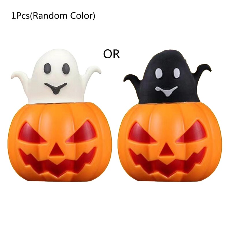TPR Pumpkin Jumping Out Halloween Squeeze Pumpkin Toy for Autism