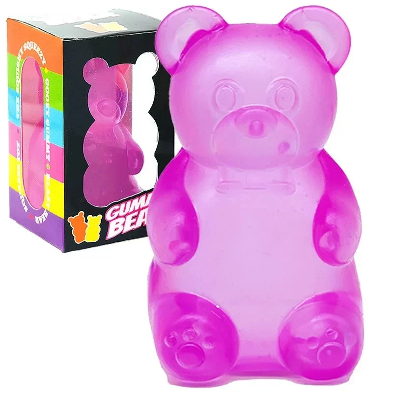 Cute Bear NeeDoh Squishy Toy – Colorful Maltose Stress Relief Sensory Doll