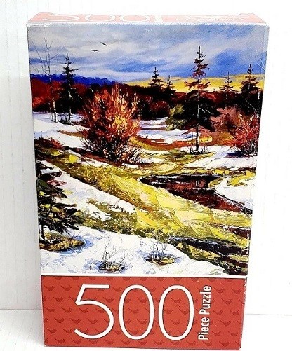NEW 500pc PUZZLE JIGSAW SET SPRING LANDSCAPE BY RIVER HERITAGE SUNSHINE ORCHARD