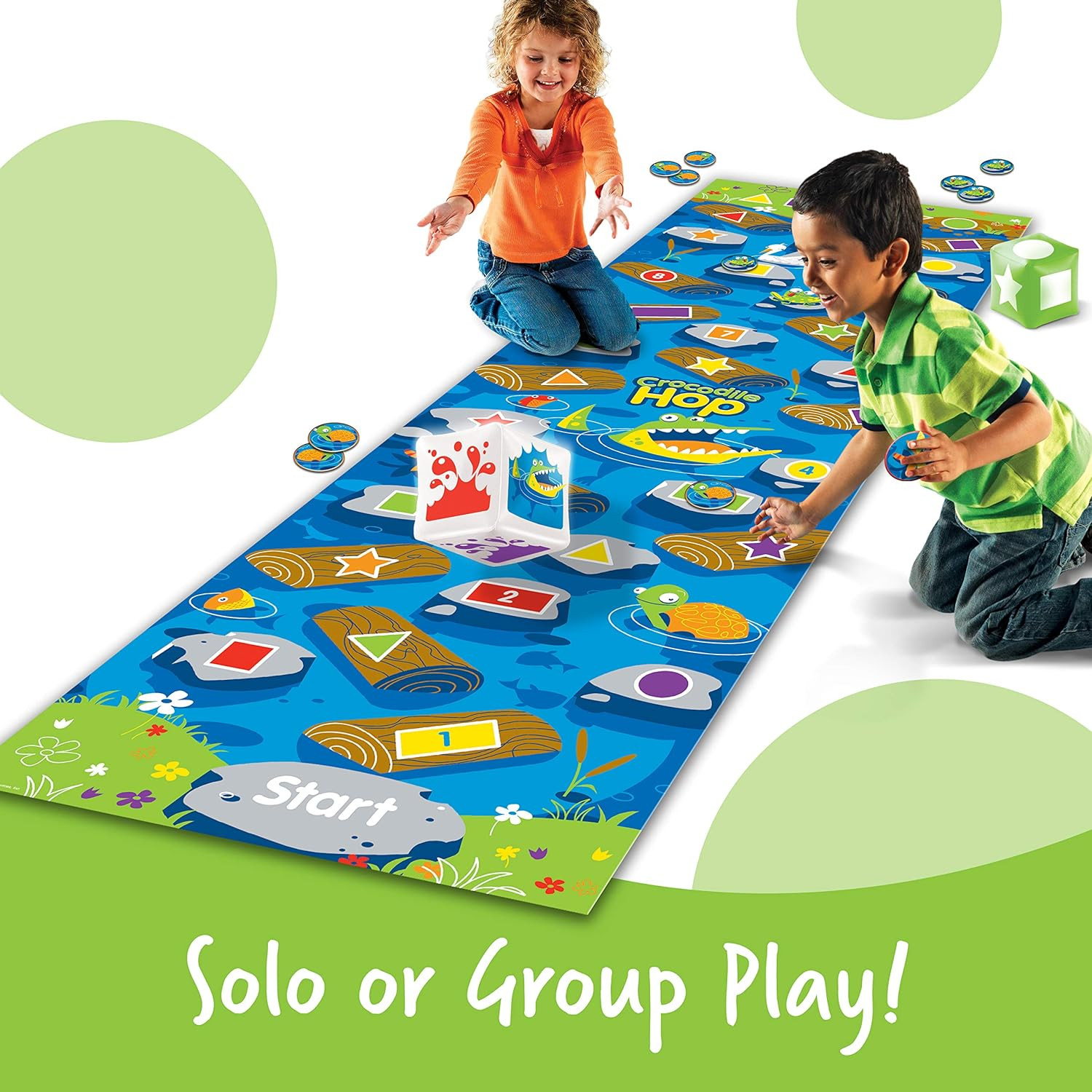 Crocodile Hop Floor Game – Ages 3+ Indoor Games for Toddlers, Gross Motor Skills