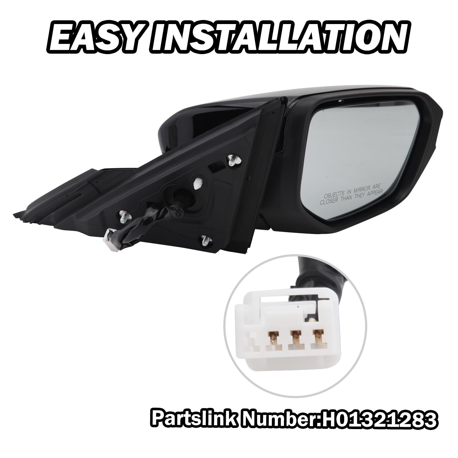 MOFOAP Black Right-3pins Mirror Honda Civic