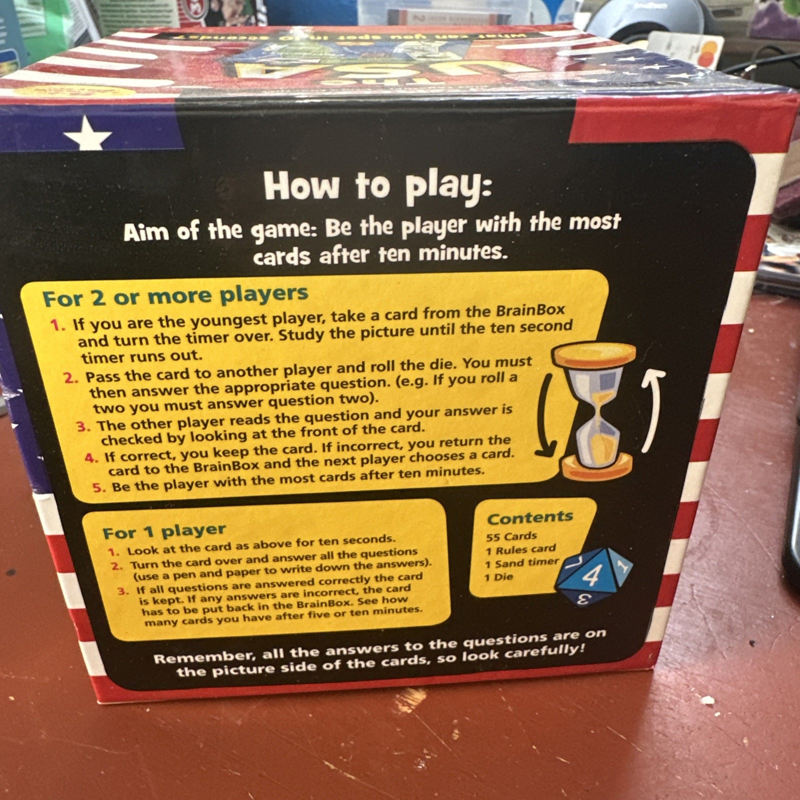 BRAIN BOX The USA Play/Learn Challenge 2012 NEW Sealed University Games Age 8+