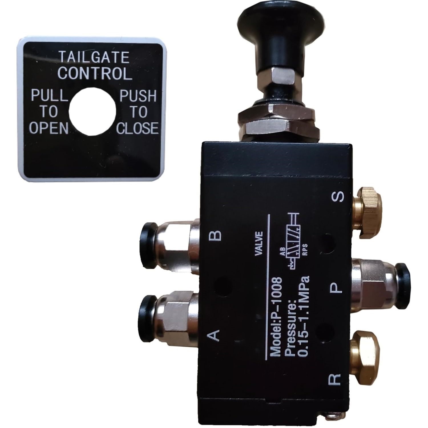 Air Valve Push-Pull 4 Way 2 Position Manual Dump Truck Tailgate Valve BAV010