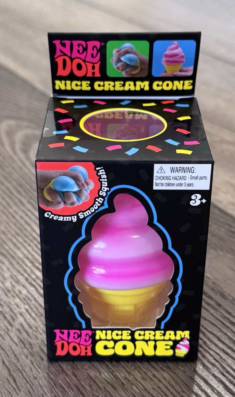 Pink Needoh Nice Cream Cone – New in Box Ice Cream Squish toy – IN HAND