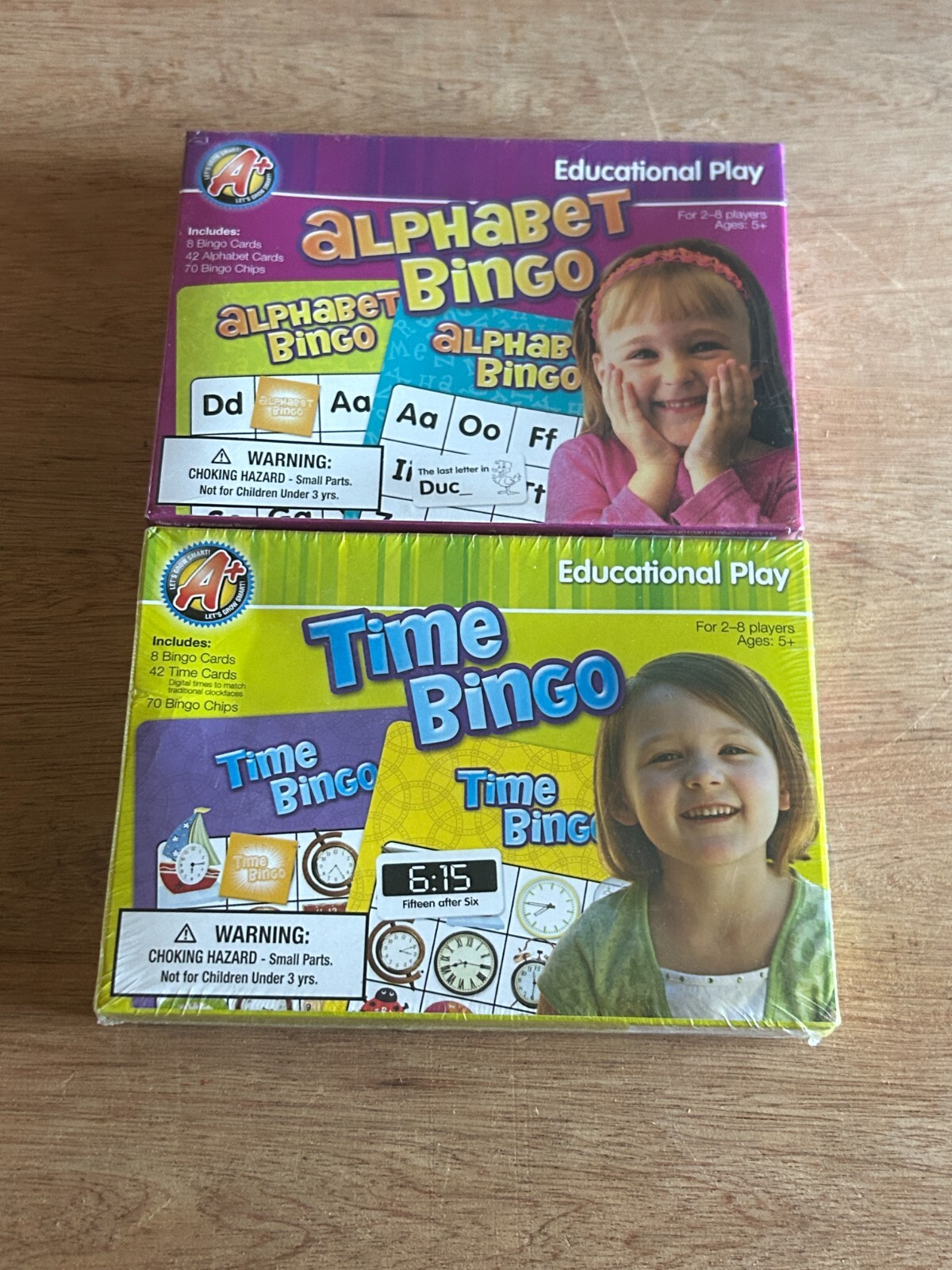 Time Bingo Alphabet Bingo Educational Play Games Factory Sealed lot Homeschool
