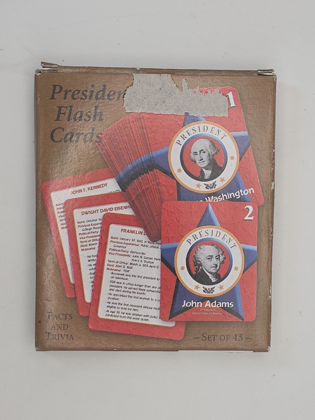 Presidential Flash Cards Educational Information- New Open Box