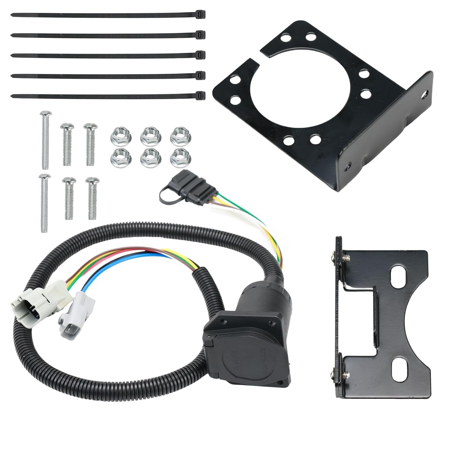 Multi-Tow 7 Way Blade and 4 Way Flat Trailer Wiring Harness Adapter for