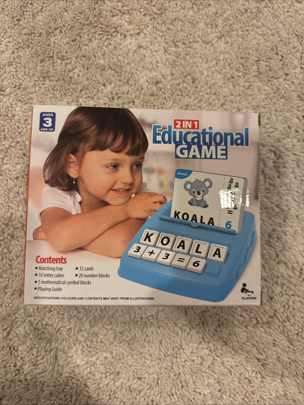 2 in 1 Educational game spelling math new in box. ages 3+ 1 to 4 players-NEW!!!
