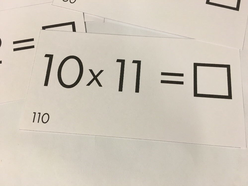 Multiplication Flash Cards 1-12 With Answers Complete 144 Cards Set
