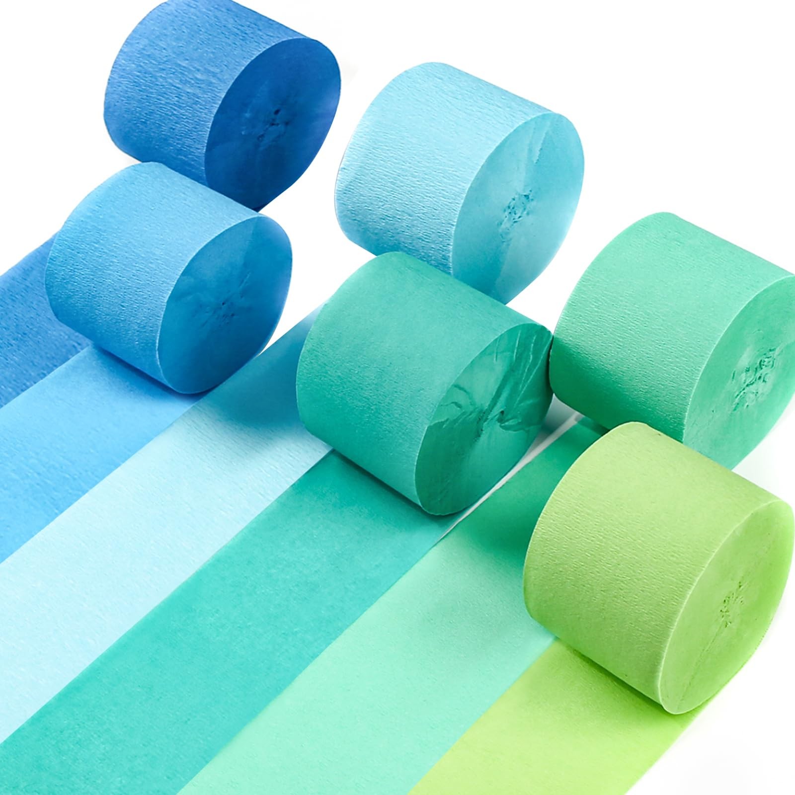 PartyWoo Crepe Paper Streamers 6 Rolls 492 ft Pack of Blue 6 Rolls,