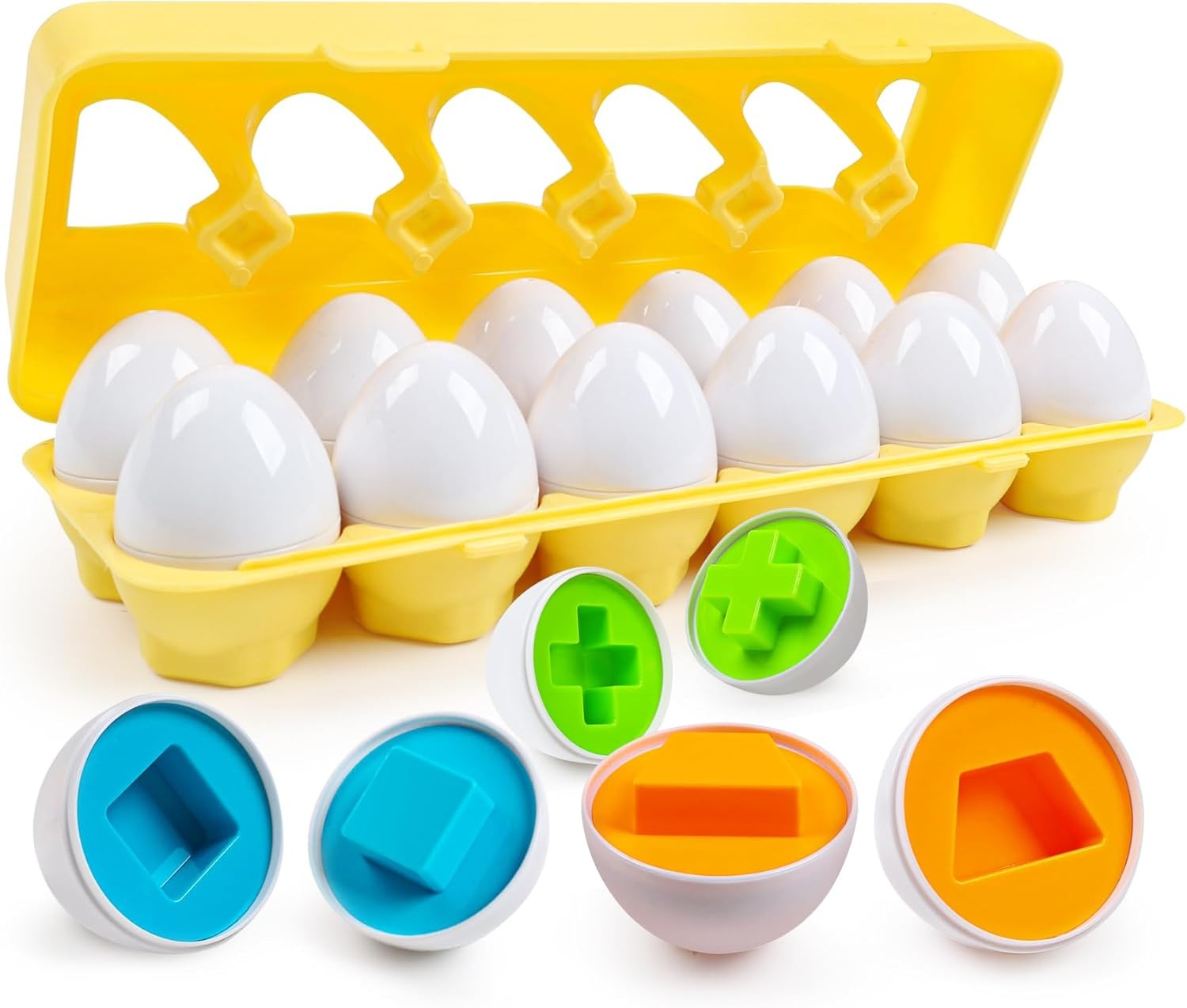 Toddler Eggs Toys,Montessori Geometric Egg Early Fine Motor Skills Learning Colo