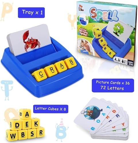 Matching Letter Spelling Game 36 Flash Cards 72 Words 8 Letter Cubes