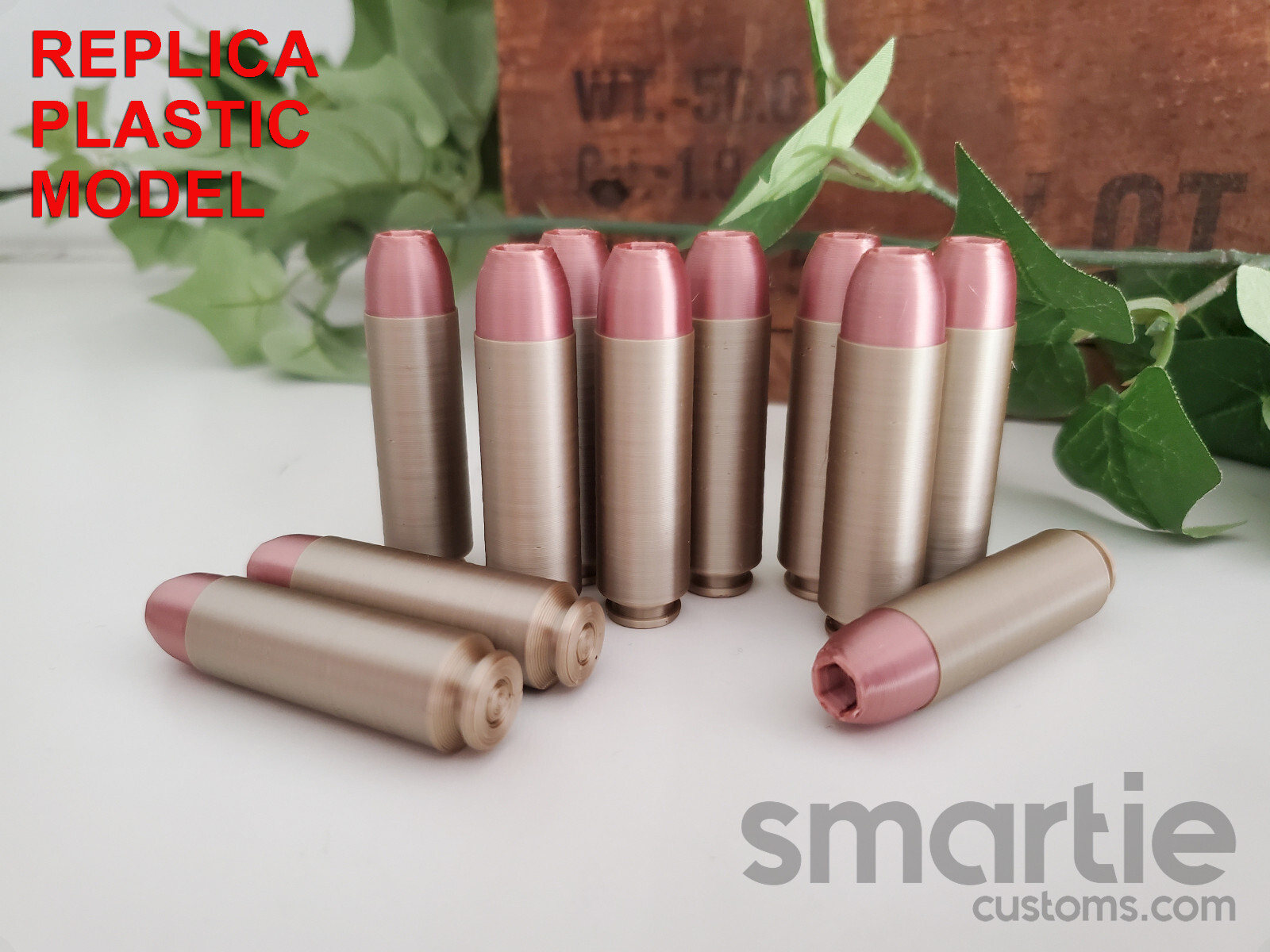 25 – DUMMY .50 Beowulf JHP Ammo Cartridges – Accurate Size Plastic Replica