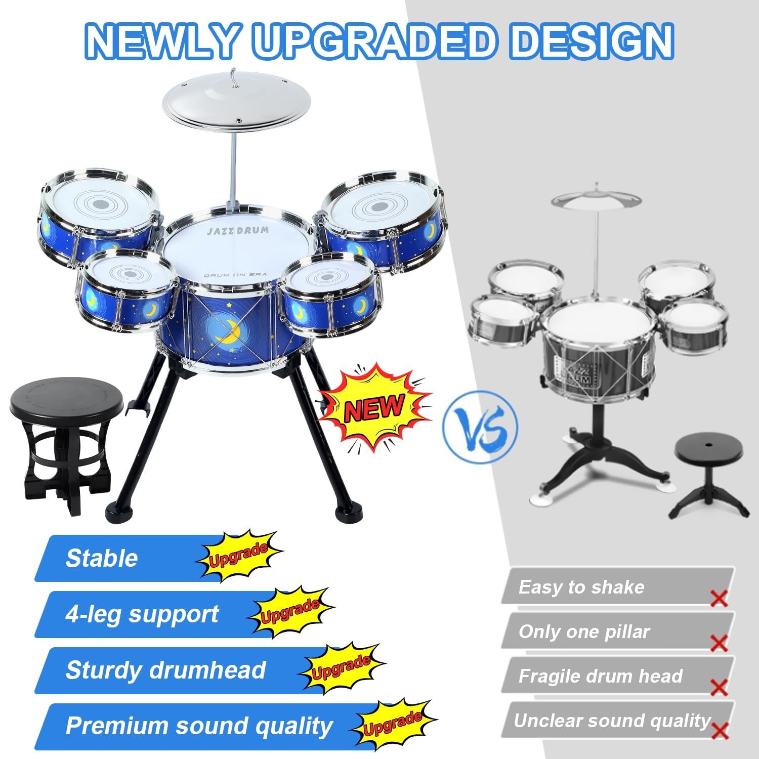 Drum Set for Toddlers 1-3 – Upgraded Kids Musical Toy for 3-5 Years Old Boys…