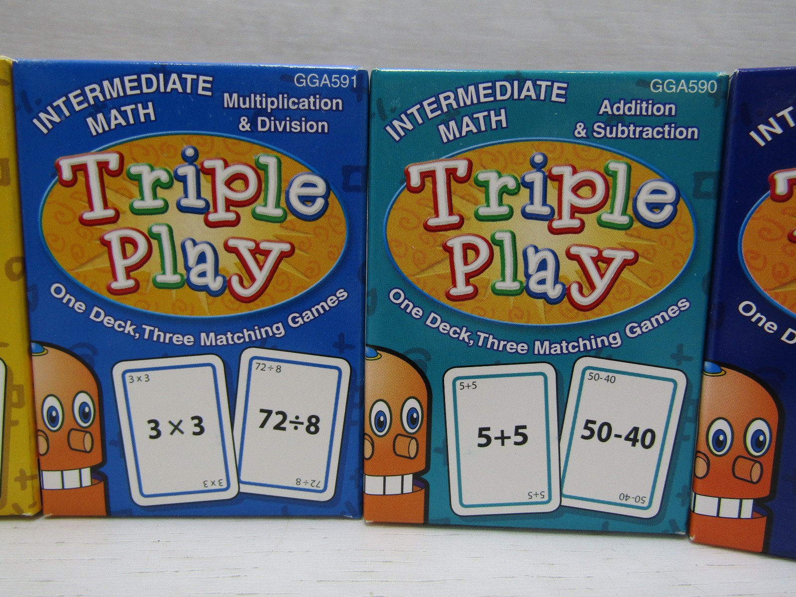 Early Math Skills TRIPLE PLAY Lot of 8: 4)Primary Math & 4)Intermediate Math GGA