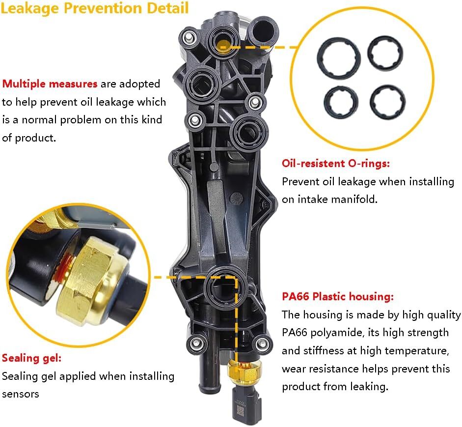 Engine Oil Cooler & Oil Filter Housing Assembly | Fit for 2014-2016 Chrysler 200