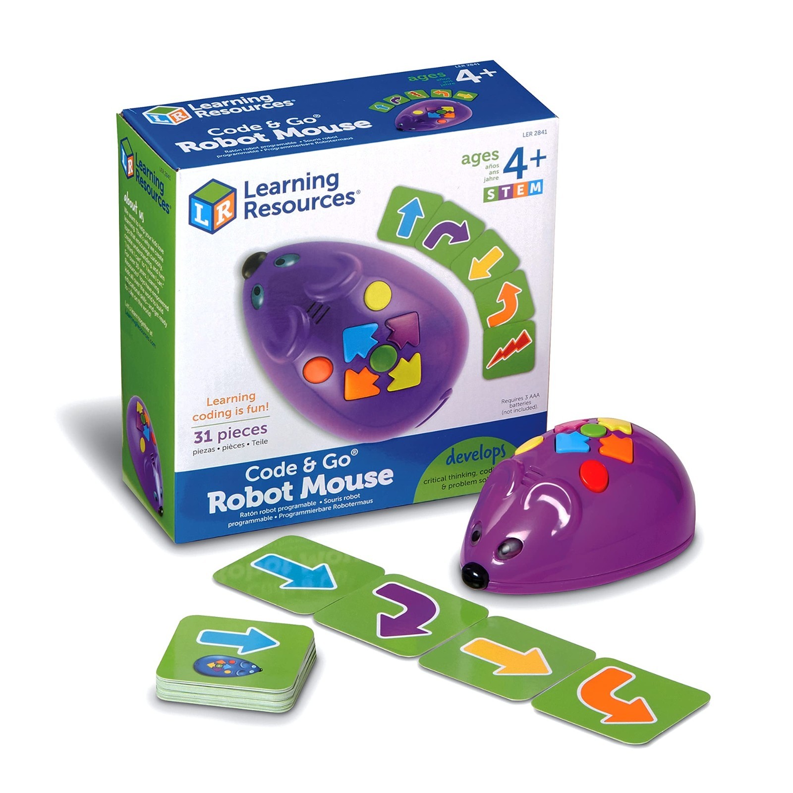 Learning Resources Code & Go Robot Mouse, Coding STEM Toy, 30 Piece Coding Set