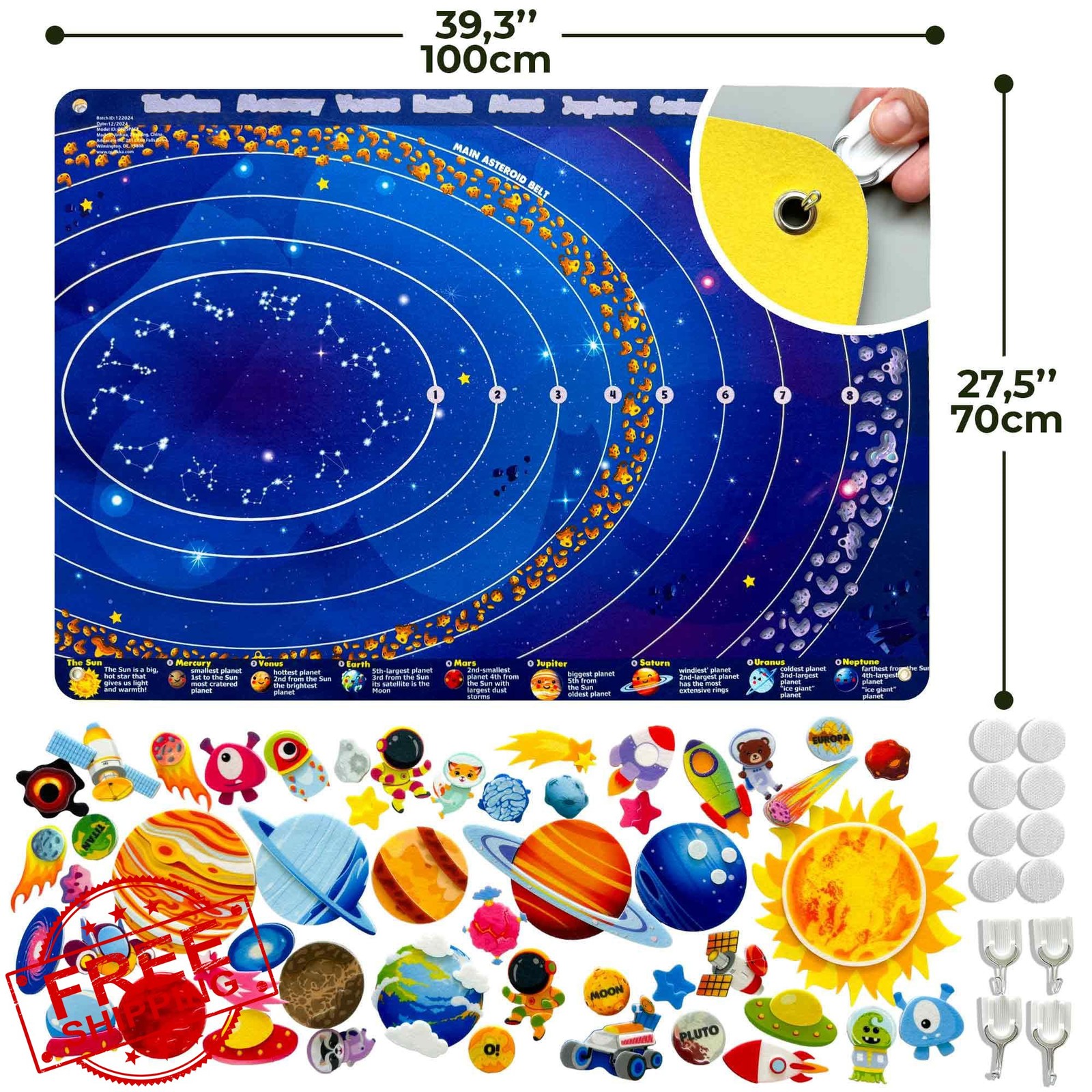 Quokka Space Felt Board Ages 3-5 Learning Toy
